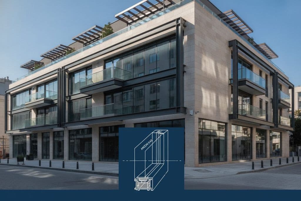 Yüksek performanslı PVC pencere profilinin çok odacıklı yapısını ve çift camlı ısıcam detaylarını gösteren kesit diyagramı.