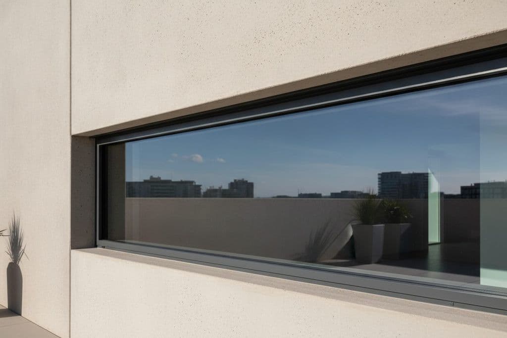 Minimalist çerçeveli alüminyum panoramik pencere profilinin yakın çekimi